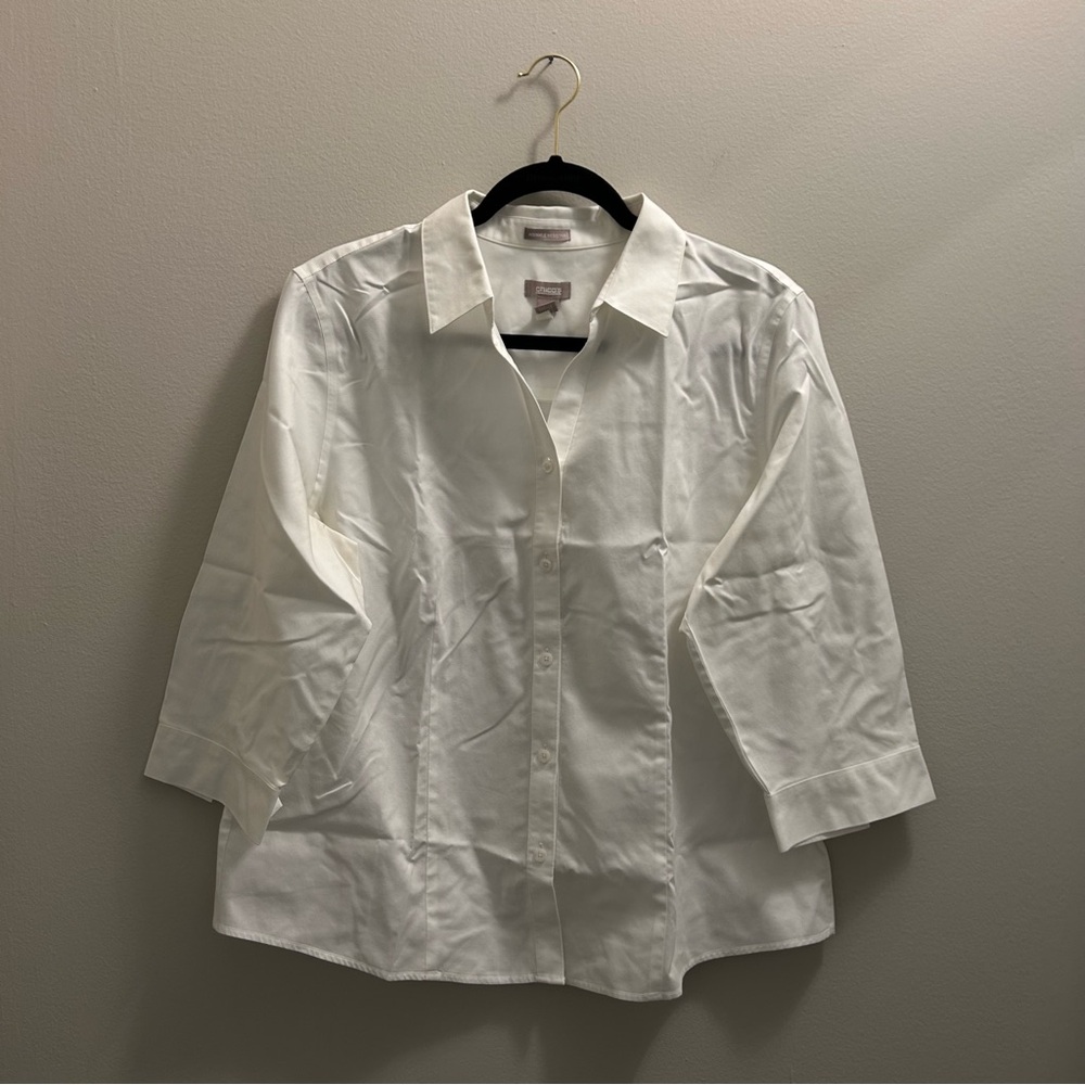 Chico's Crisp White Button Down Blouse